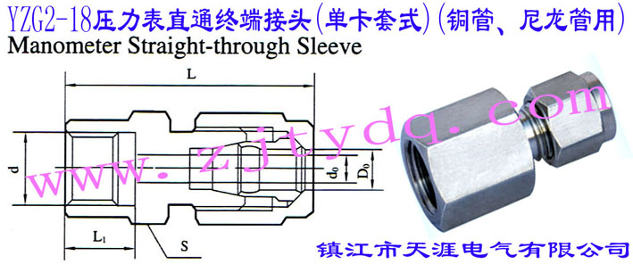 YZG2-18ֱͨK˽^(οʽ)(~)Manometer Straight-through Sleeve