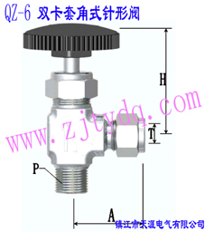 QZ-6 雙卡套角式針形閥QZ-6 Double-collet and Angle Pattern Needle Valve